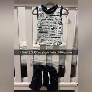 Little Bipsy Black and White Graphic Tank Top Set